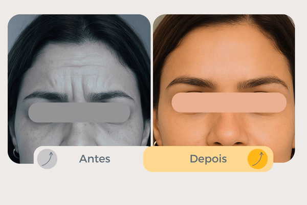 &nbsp;
Antes e depois de Toxina Botul&iacute;nica na testa e olhos Est&eacute;tica Clube Curitiba